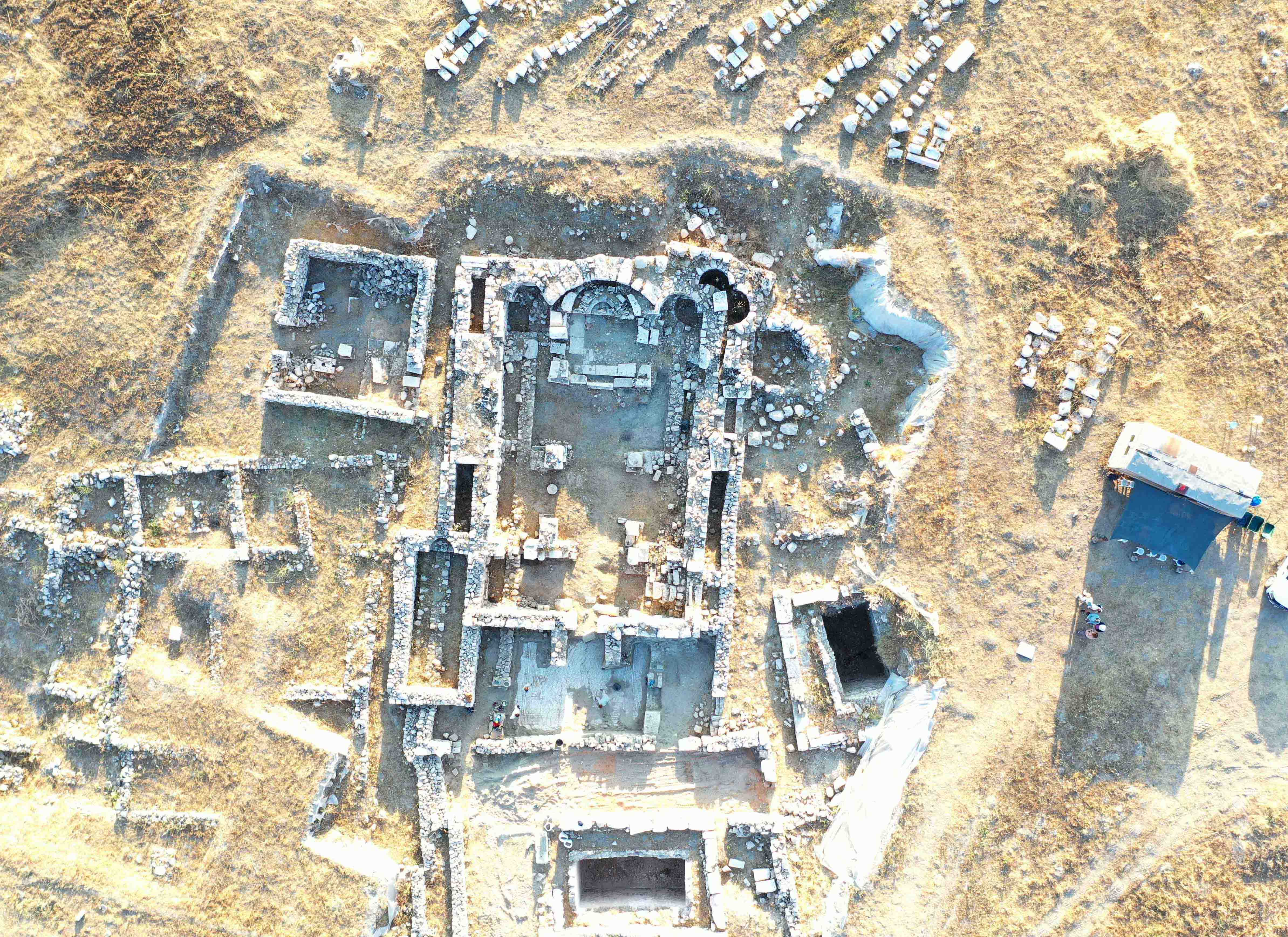 Erken Bizans Dönemi Merkezi Kilise’nin İHA görüntüsü